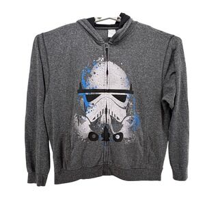 Disney Store Hoodie Men XL Gray Star Wars Stormtrooper Graphic Zip Up Sweatshirt
